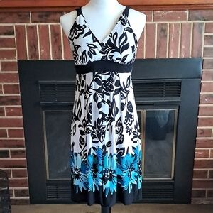 Intermission Floral Black and Blue Dress
